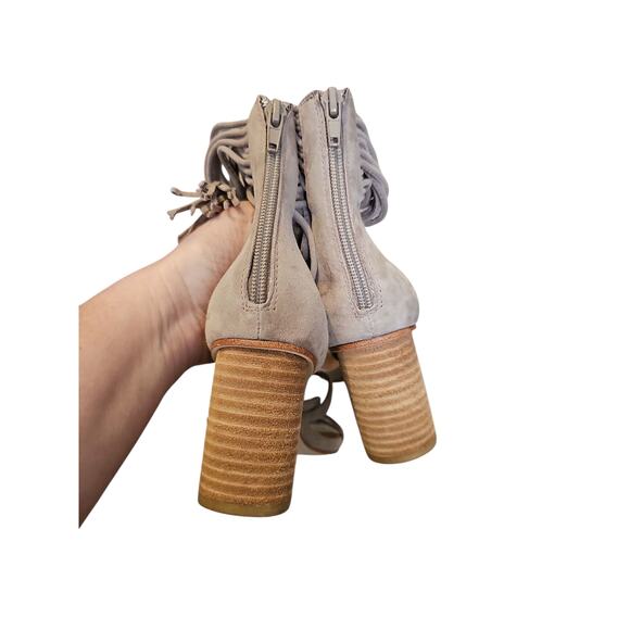 Jeffrey Campbell Despina Sandal Heels Women's size 7.5 Suede Strappy Tan SH166 - Picture 4 of 6